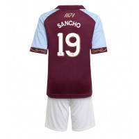 Aston Villa Jadon Sancho #19 Hjemmebanesæt Børn 2025-26 Kortærmet (+ Korte bukser)